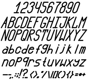 bold and italic fonts. a complete set of letters, numbers and punctuation marks. chopped. high.