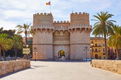valencia torres de serranos tower porta de serrans in spain