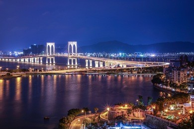 bridge in macau view at night