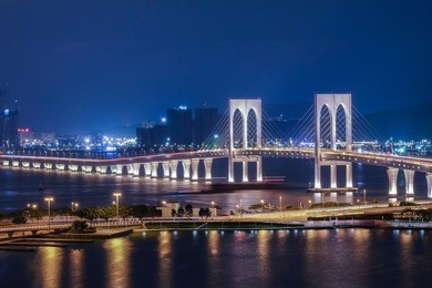 bridge in macau view at night