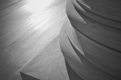 pillars in black and white