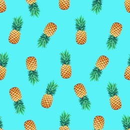 tropical trendy vector seamless pattern with pineapples.
