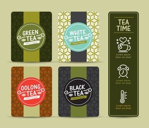 vector set of templates packaging tea