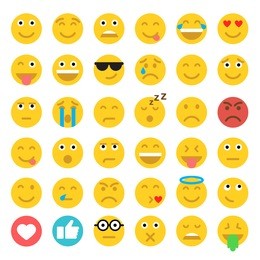 set of emoticons. set of emoji. flat style illustrations