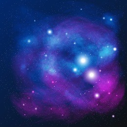 beautiful space with nebula, realistic vector - eps 10