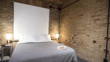 brick wall bedroom