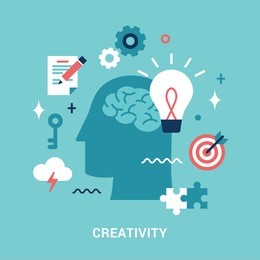 flat style illustration for creative process.