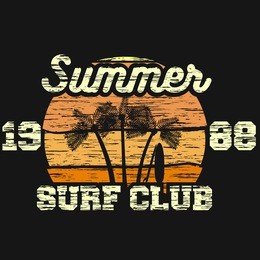t-shirt print summer vector surf club sunshine design