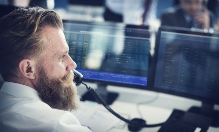 businessman working finance trading stock concept
