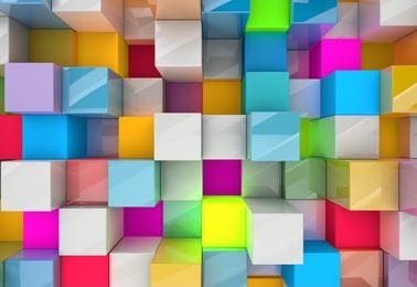 abstract background of multi-colored cubes