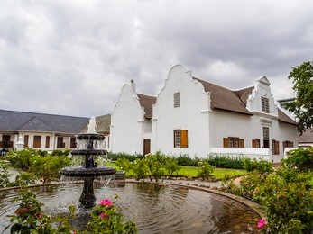 cape dutch architecture in stellenbosh, wester cape, south africa.