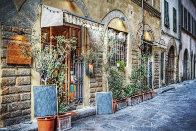 picturesque street in florence, italy
