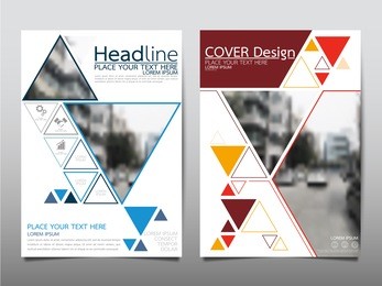 annual report brochure flyer design template vector, leaflet cover presentation abstract triangle background, layout in a4 size