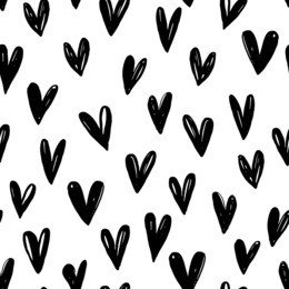 seamless pattern with hand drawn graphic hearts. ink illustration. hand drawn ornament for wrapping paper. decorative pattern for banners, flayers, cards and posters, for invitation on weddings.