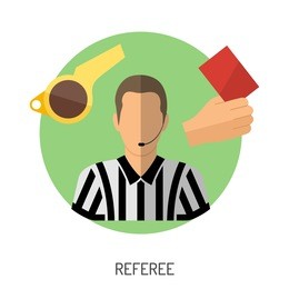 soccer and football flat icon set for flyer, poster, web site like referee, whistle and red card.