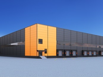 exterior of a commercial warehouse