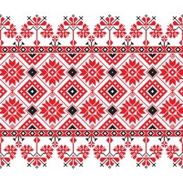 set of ethnic ornament pattern in red, black and white colors. vector illustration. from collection of balto-slavic ornaments