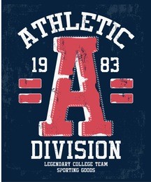 college vector label and print design for t shirt