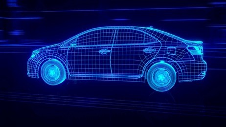 city car wireframe view - conceptual