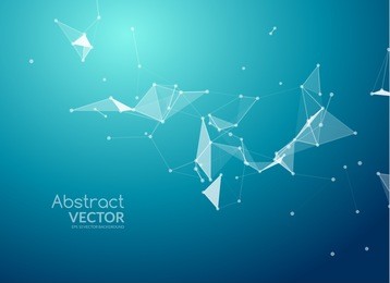 abstract vector background. futuristic polygonal style card. background for business presentations. molecular structure. lines plexus in 3d. cybernetic dots, creative banner.
