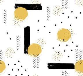 hand drawn seamless pattern with abstract geometric elements. vector trendy design.