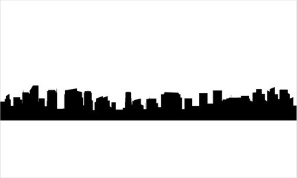 silhouette of city with black color