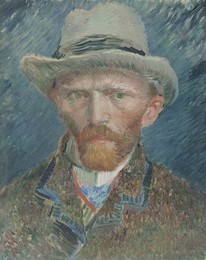 self-portrait, by vincent van gogh, 1887, dutch oil painting. he portrayed himself here as a fashionably dressed parisian