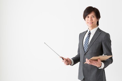 portrait of asian businessman isolated on white background