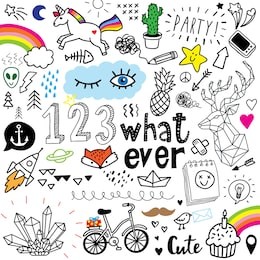 hand-drawn doodle set