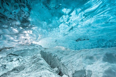 ice cave near jokulsarlon glacier lagoon in south east iceland