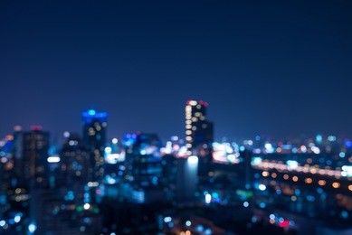 abstract urban night light bokeh defocused background