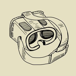 vr glasses for mobile phones hand drawing sketch 