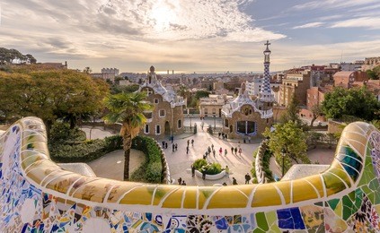 park guell in barcelona, spain.