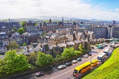 view to the old town of edinburgh - the capital of scotland in the united kingdom. 
