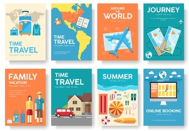 tour of the world vector brochure set. travel template of flyear, magazines, posters, book cover, banners. summer vacation trip infographic concept  background. layout illustrations modern pages