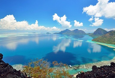 scenic view from above taken from bohey dulang view point in sabah borneo, malaysia.