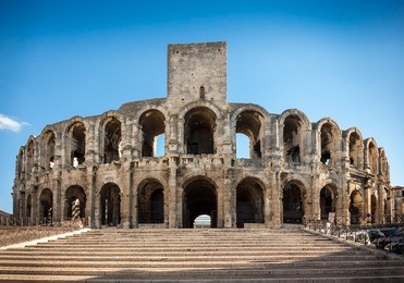 arena and roman amphitheatre, arles, provence, france 