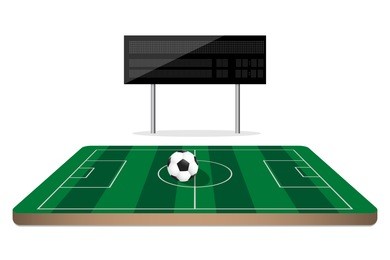 football scoreboard on mini soccer field 