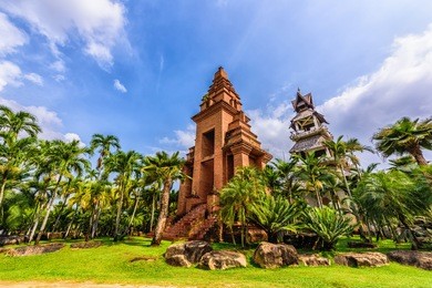 landscape tropical park of nong nooch in pattaya, thailand