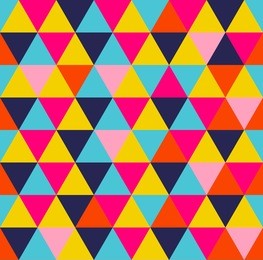 geometric seamless pattern. colorful triangle shape vibrant summer style background. eps10 vector.