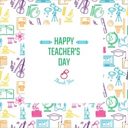 vector illustration of teachers day holidays for design, website, background, banner. greeting card for school element icon template. subject icons