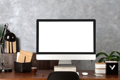 comfortable workplace with modern computer