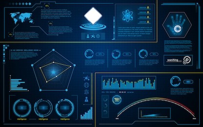 abstract hud interface intelligence technology innovation system working concept