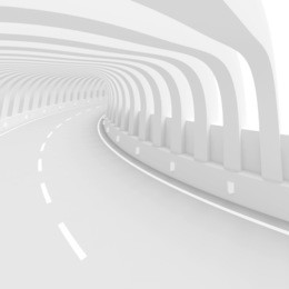 white road background. 3d illustration of abstract tunnel 
