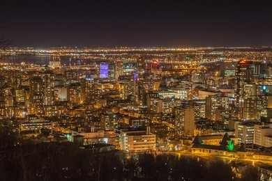 montreal skyline at night. view from mount-royal. canada. 