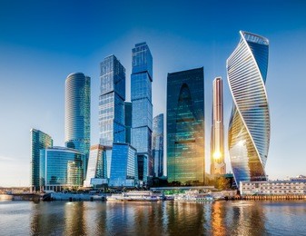 moscow city - view of skyscrapers moscow international business center.