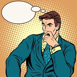 the businessman thinks business vector