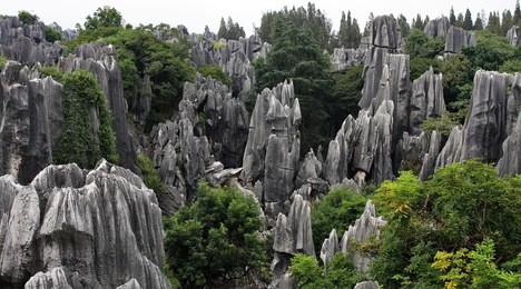 scenery view at shilin stone forest of kunming, yunnan, china.