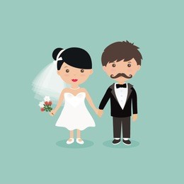 bride groom vector