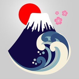 mount fuji logo vector